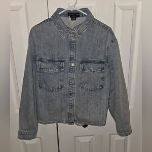 NWT Womens Sanctuary Light Blue Denim Jacket, Full Button Down, Size Small